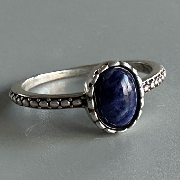 Sterling Silver Sodalite Semi Precious Gemstone Ring - Picture 7 of 8